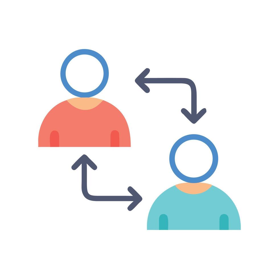 Information exchange, knowledge transfer between two people vector