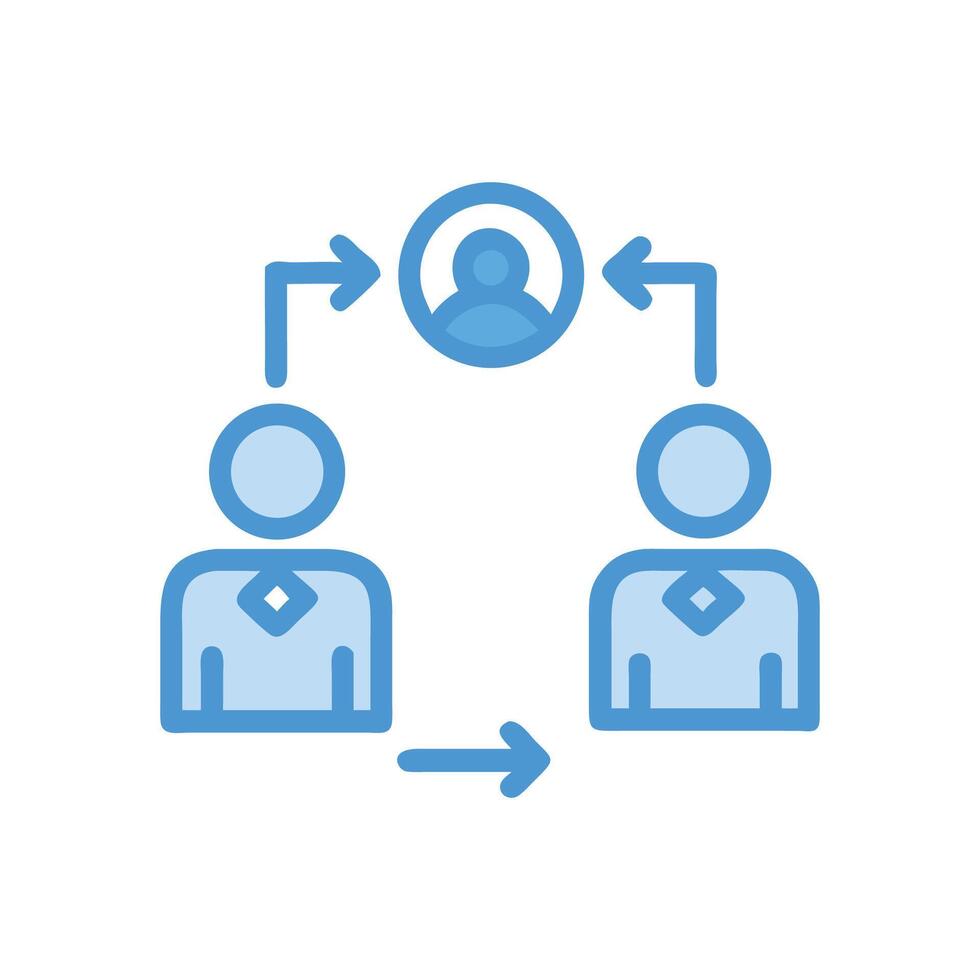 Employee training and communication with business leader concept vector