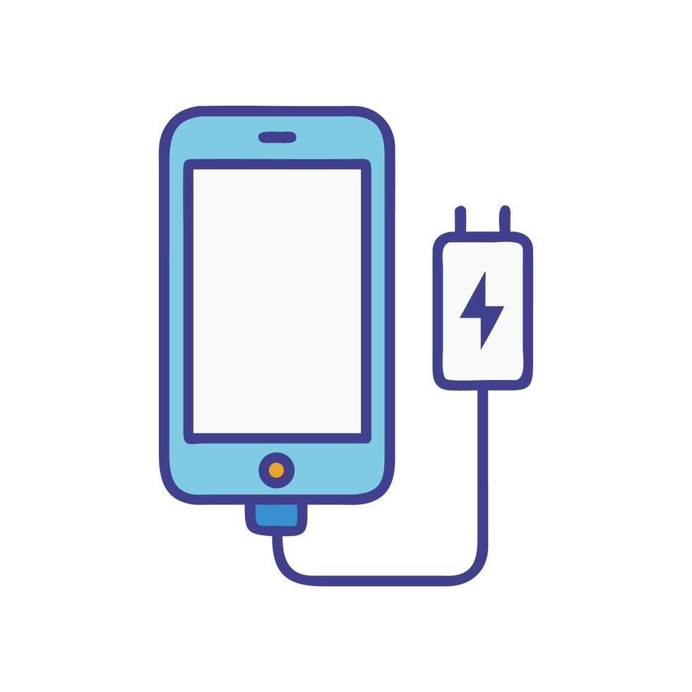 Charging Smartphone Icon Illustration on Black Background vector