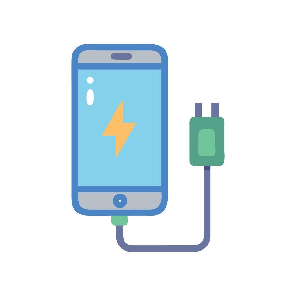 Charging Phone Illustration Mobile Power, Connection and Technology vector