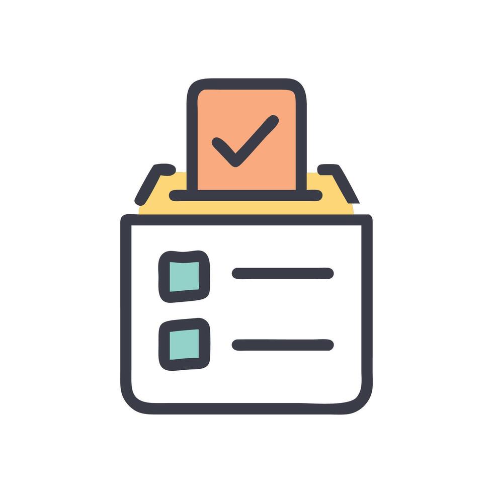 Ballot box with check mark, voting concept illustration vector