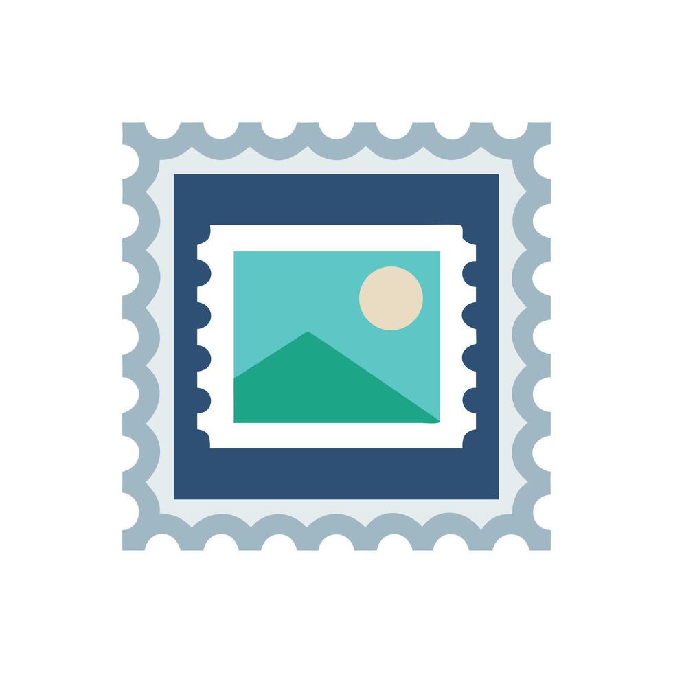 Retro Landscape Stamp Image for Craft Projects and Design vector