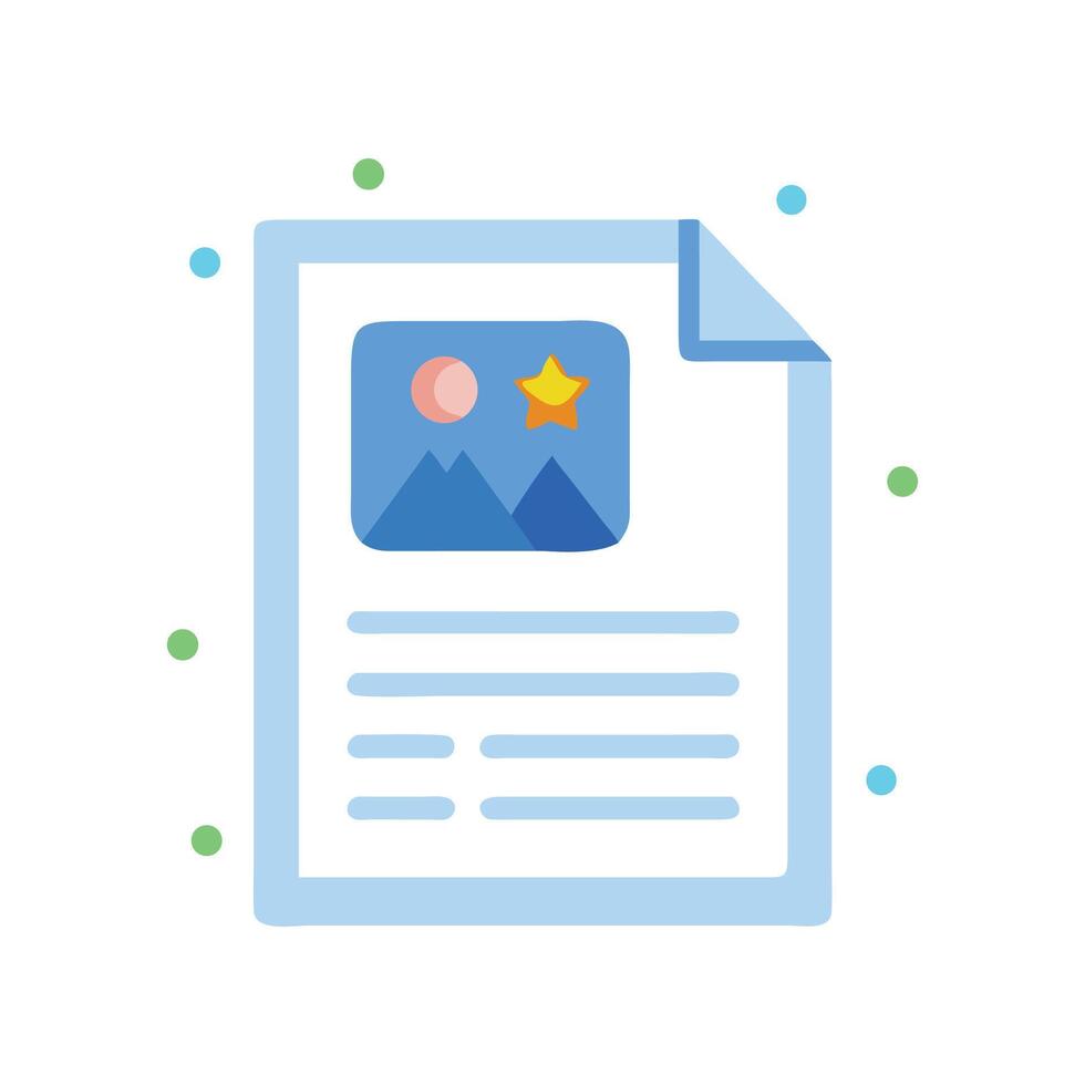 Creative Illustration of Document with Image and Text vector
