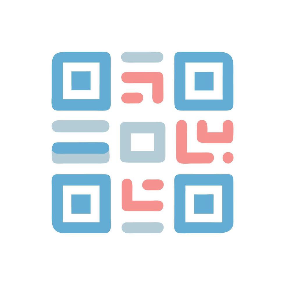 Simple colorful QR code icon for business purposes vector