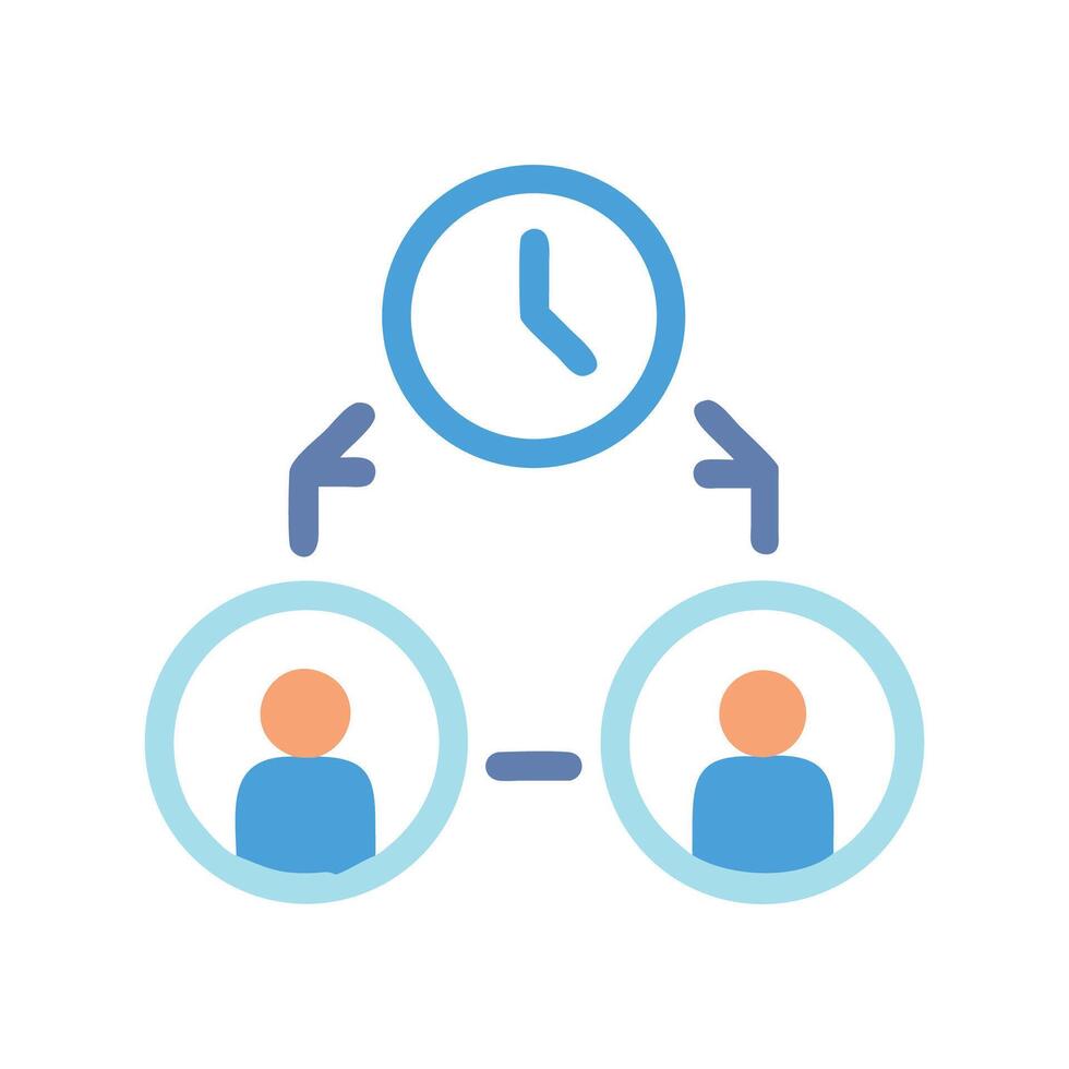 Time Management Collaboration Icon for Business and Teamwork vector