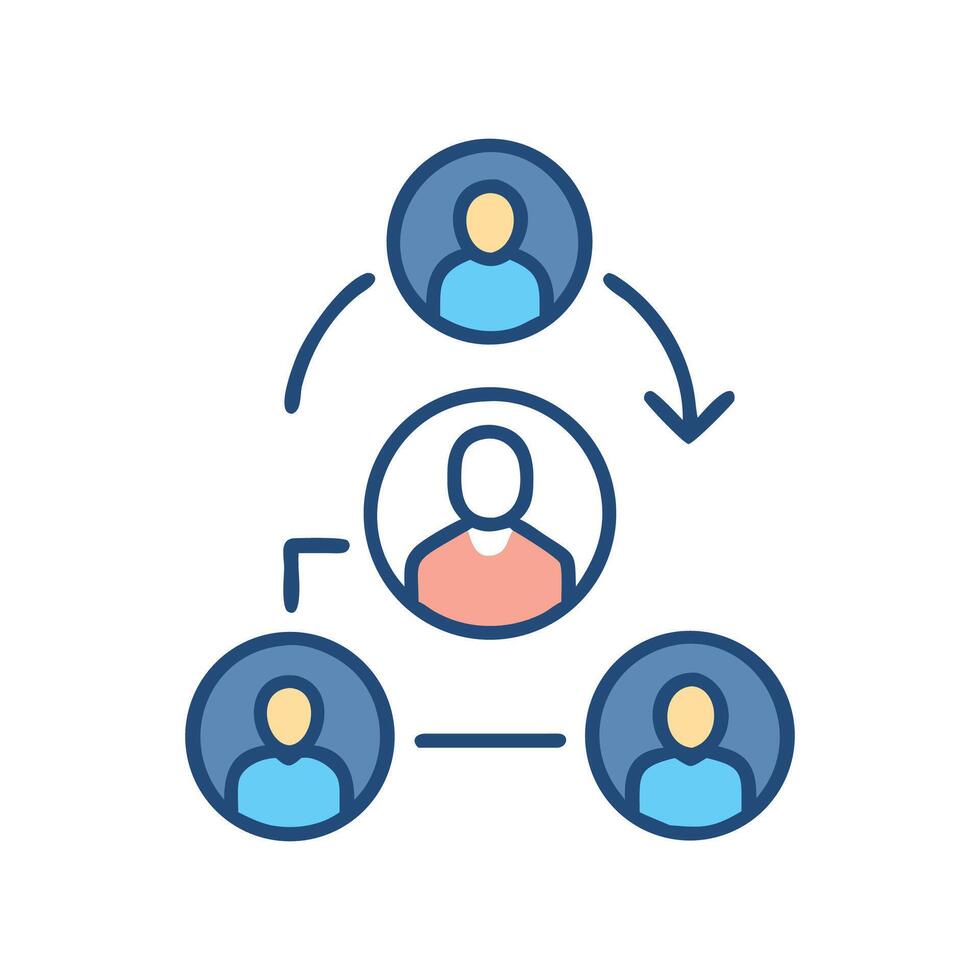 Team Structure Icon Collaboration, Hierarchy, Organization Chart vector