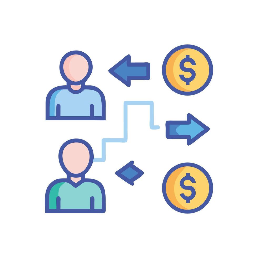 Digital Money Transfer Icon Illustrating Financial Exchange Process vector