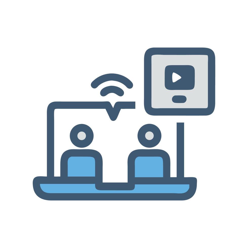Online conference, call, online communication concept illustration vector