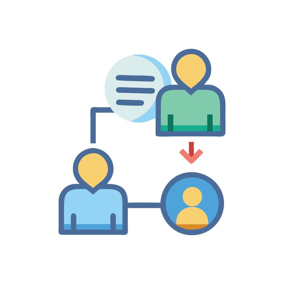Team Hierarchy Workflow Structure People Management Process Icon vector