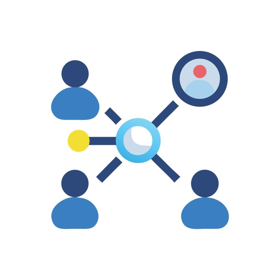 Connected network of people, social media connection concept vector