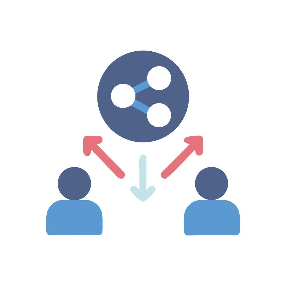 Share icon connecting people on dark background vector