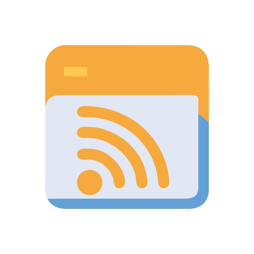 RSS Feed Icon, News and Subscription Concept vector