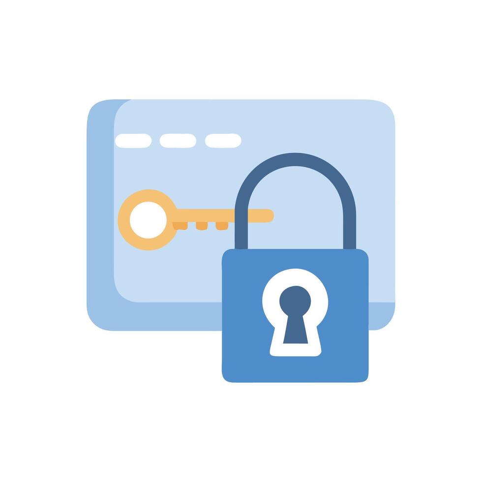 Website security key and padlock on black background vector