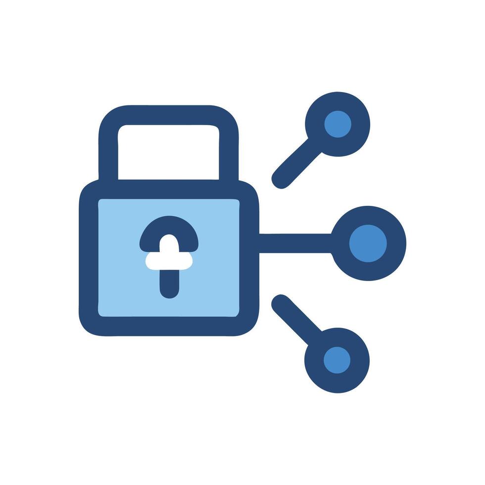 Network security with padlock data encryption icon concept vector