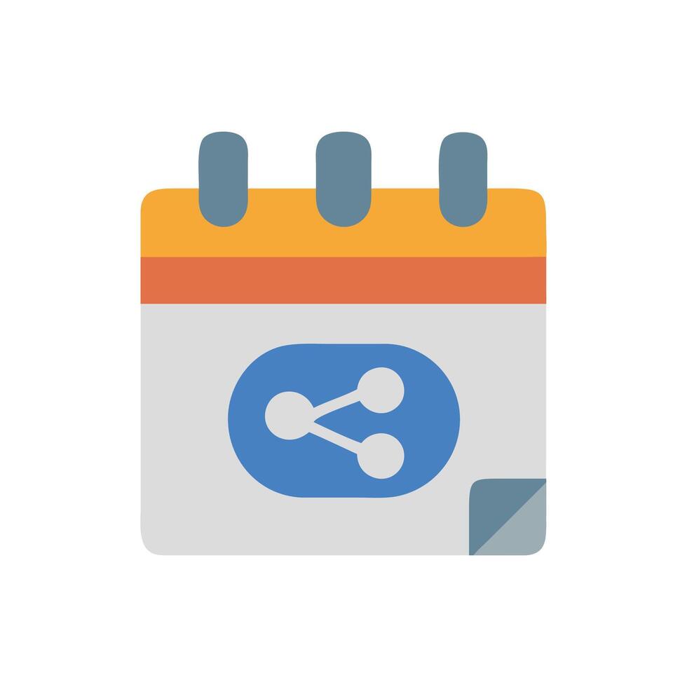 Share Icon on Calendar, Sharing Schedule vector