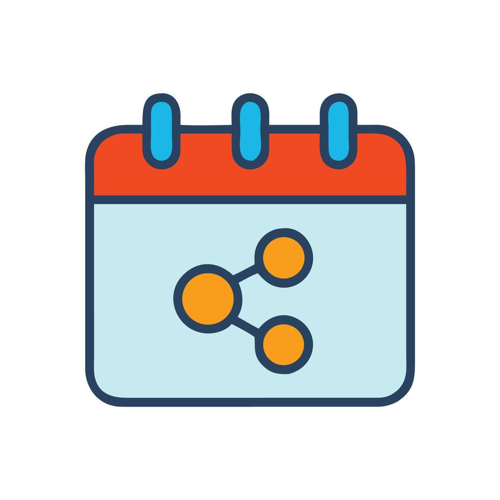 Calendar event with share icon illustration design vector