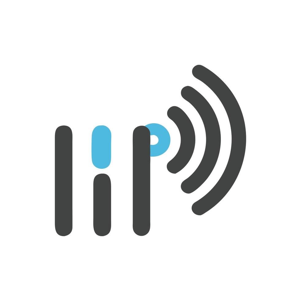 IoT Connectivity Logo With Waves and Letters vector