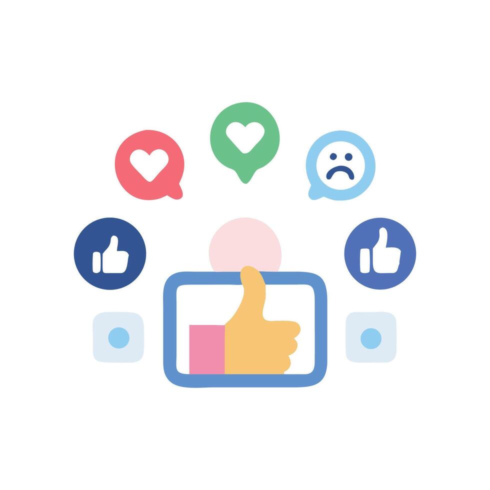 Social Media Feedback Likes, Loves, Sadness, and Engagement vector