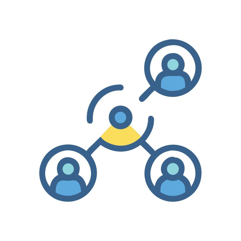 Social network connection icon symbolizing communication and teamwork. vector