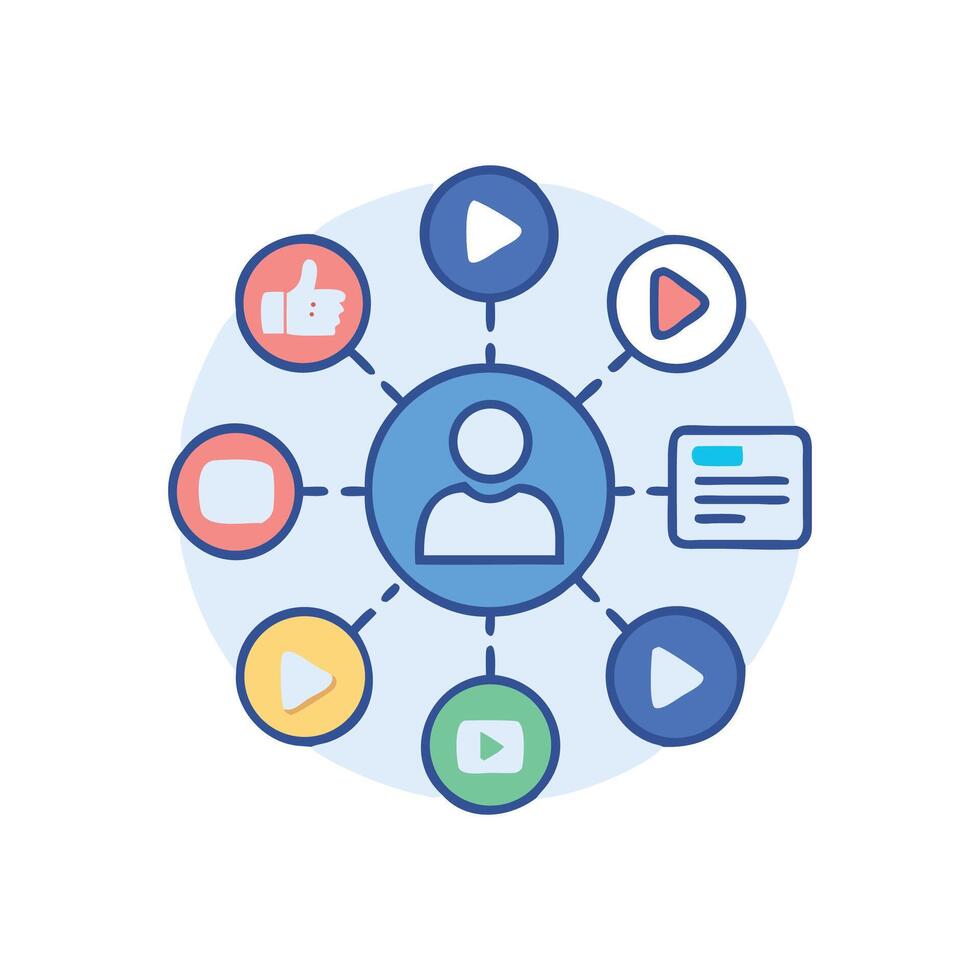 Social media sharing user profile icon illustration design vector