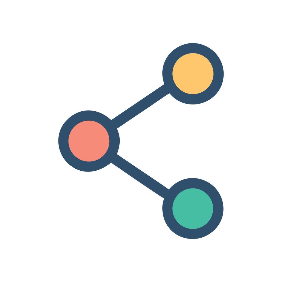 Share Icon with Three Nodes on Black Background vector