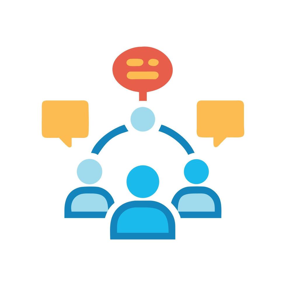 Networking communication concept, teamwork collaboration discussion on black background vector