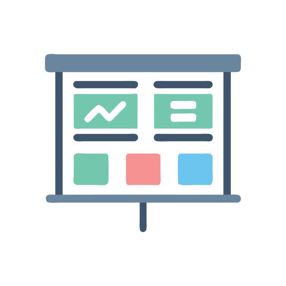 Presentation Board with Charts, Analytics, and Data Visualizations vector
