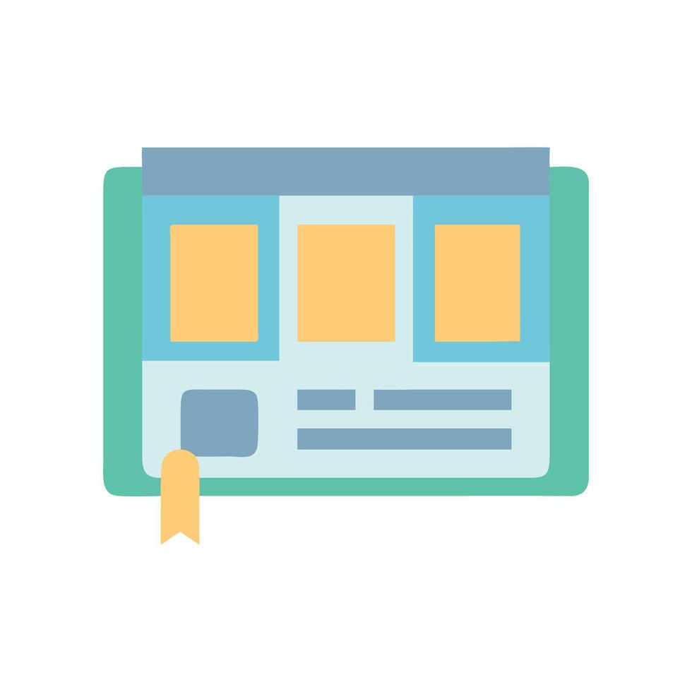 Digital calendar or planner with bookmark icon vector
