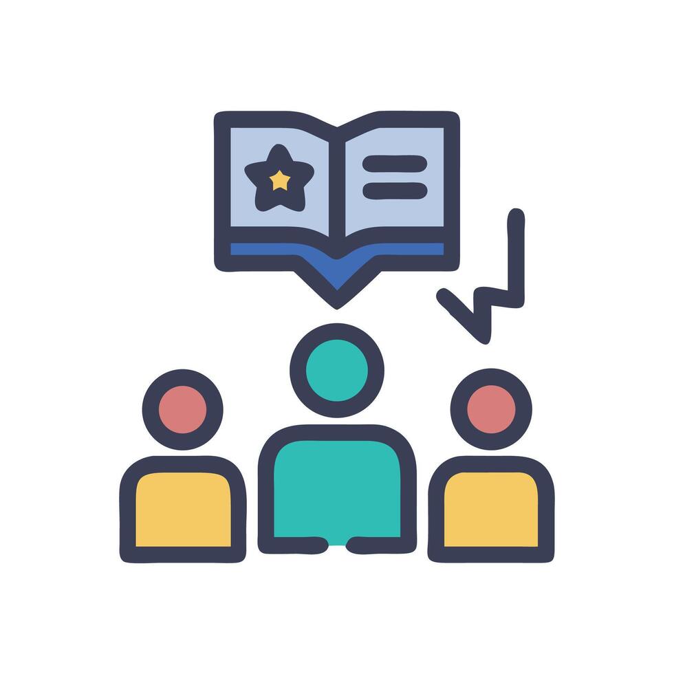 Learning session with open book and star illustration vector