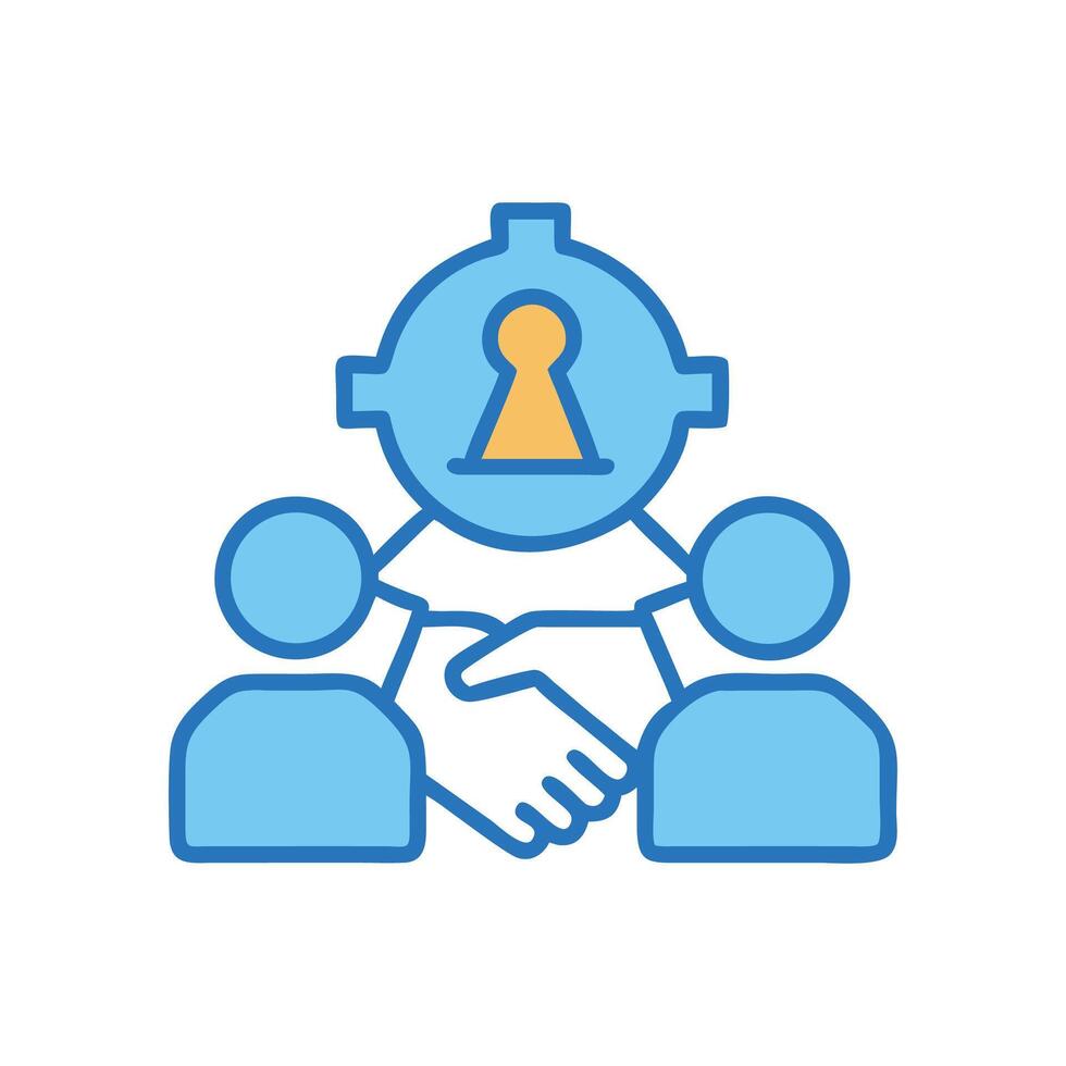 Strategic Partnership Teamwork, Handshake, and Shared Goals vector