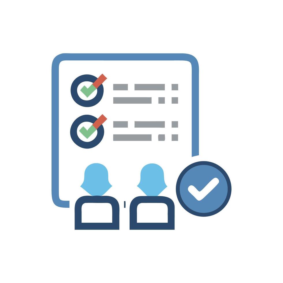 Applicant screening checklist with team approval and confirmation vector