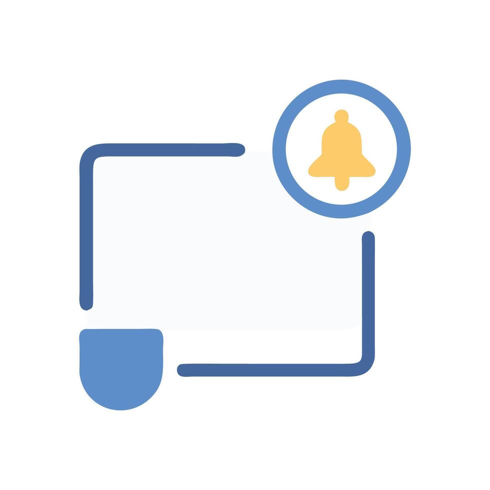 Notification Icon with Bell Symbol on Black Background vector