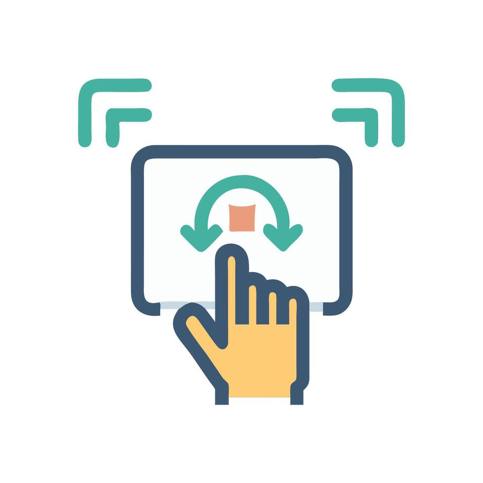 Rotate Gesture on Tablet Device, Screen, Touch Icon vector