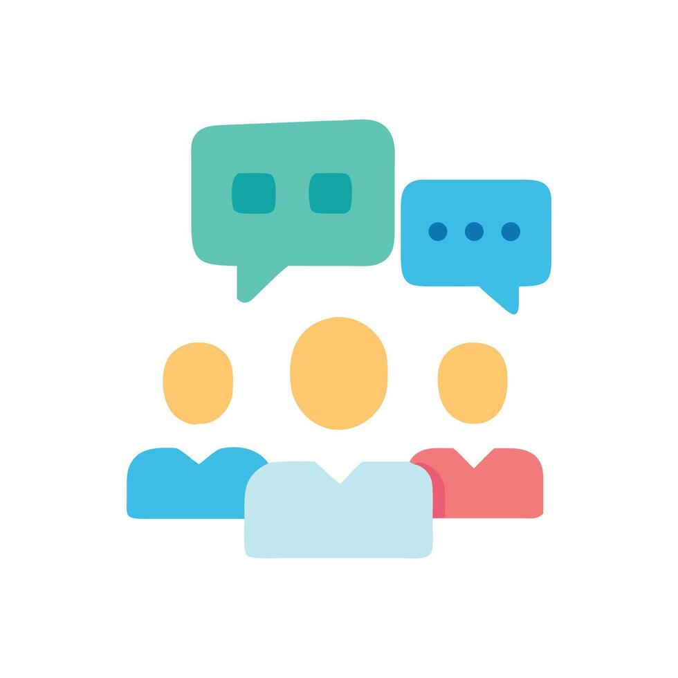 Team Communication Meeting with Speech Bubbles Icon Illustration vector