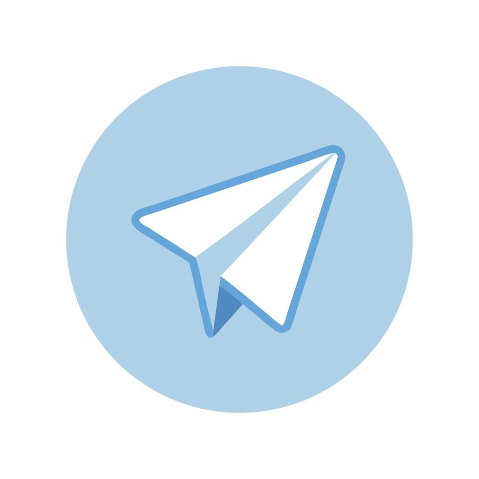 Telegram Logo Icon on Light Blue Background vector