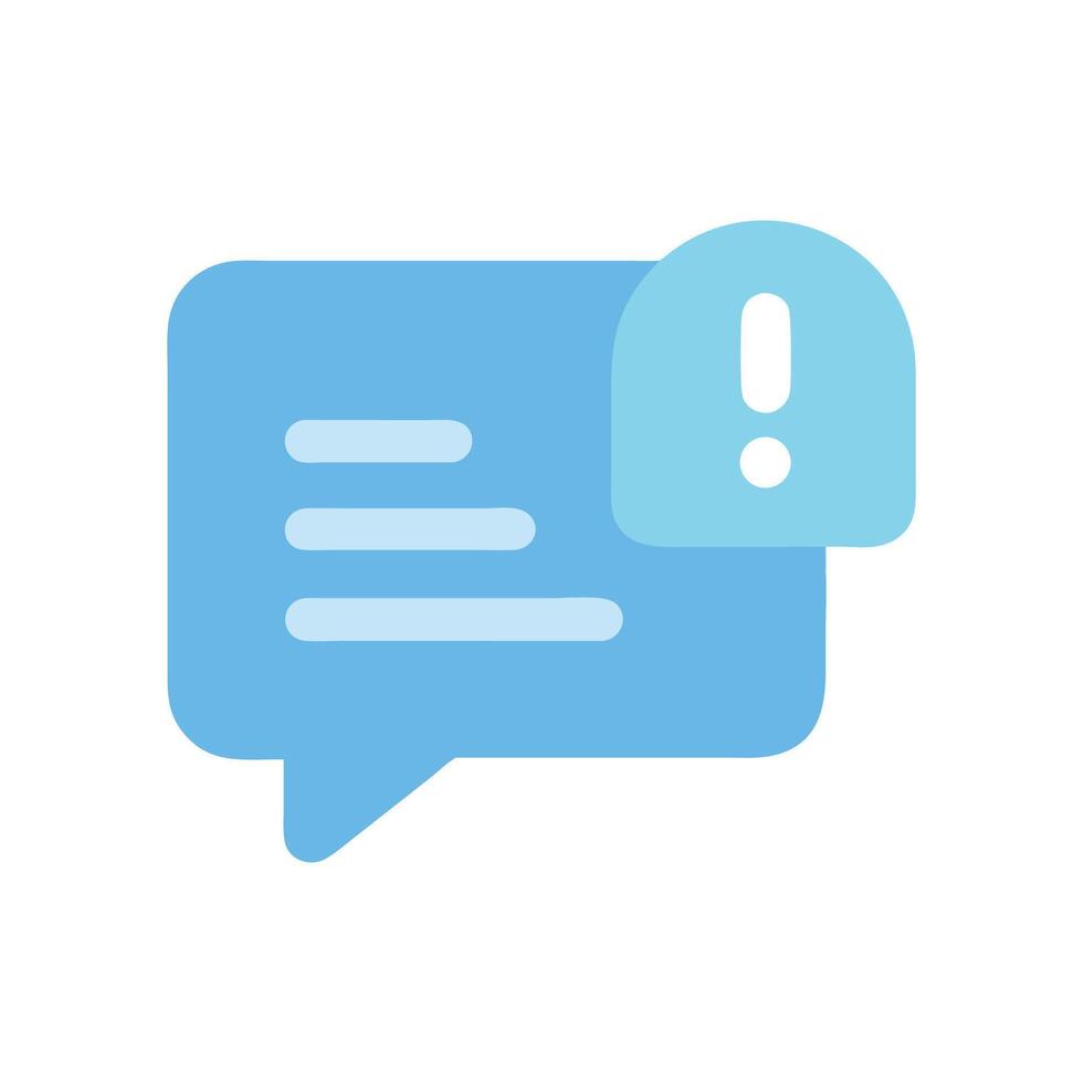 Notification Message Error Alert Warning Communication Blue Icon vector