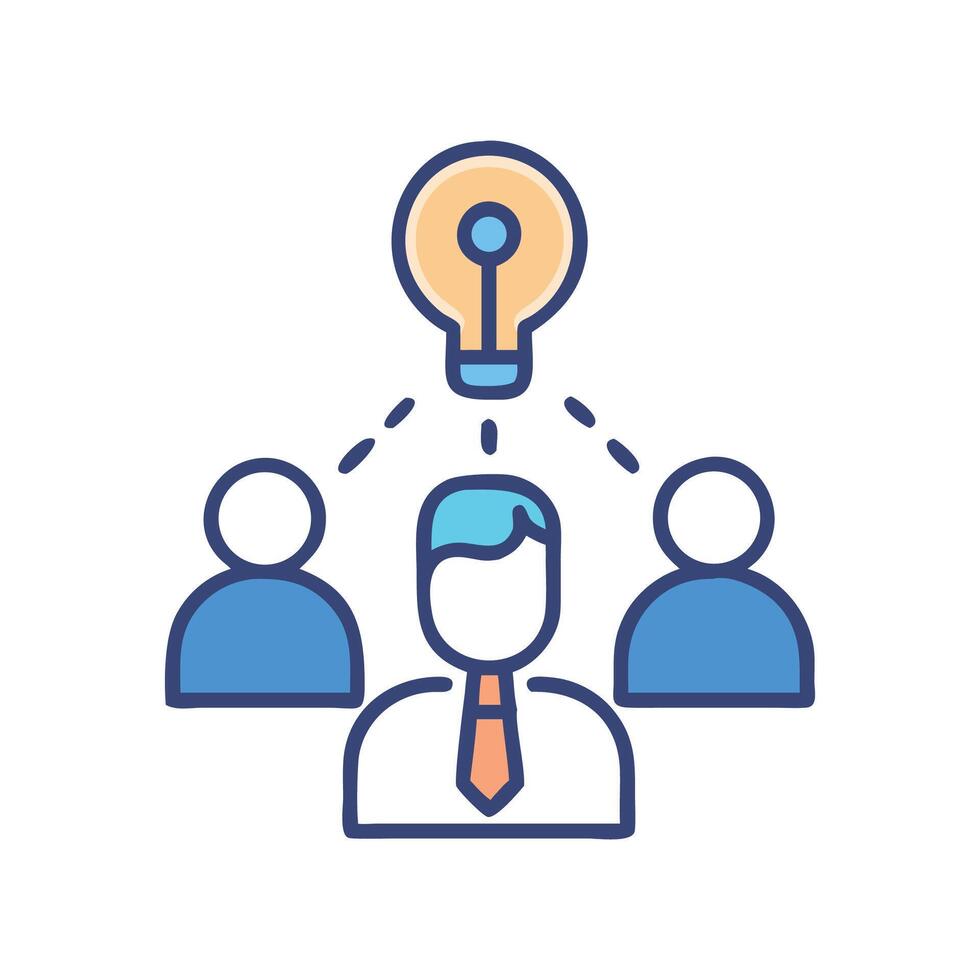 Teamwork with Idea Light Bulb for Business Success vector