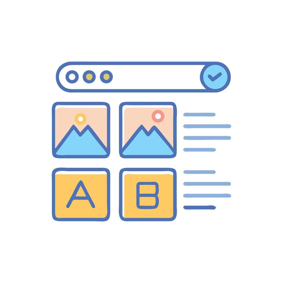 Testing UI Mockup for Website Experimentation vector