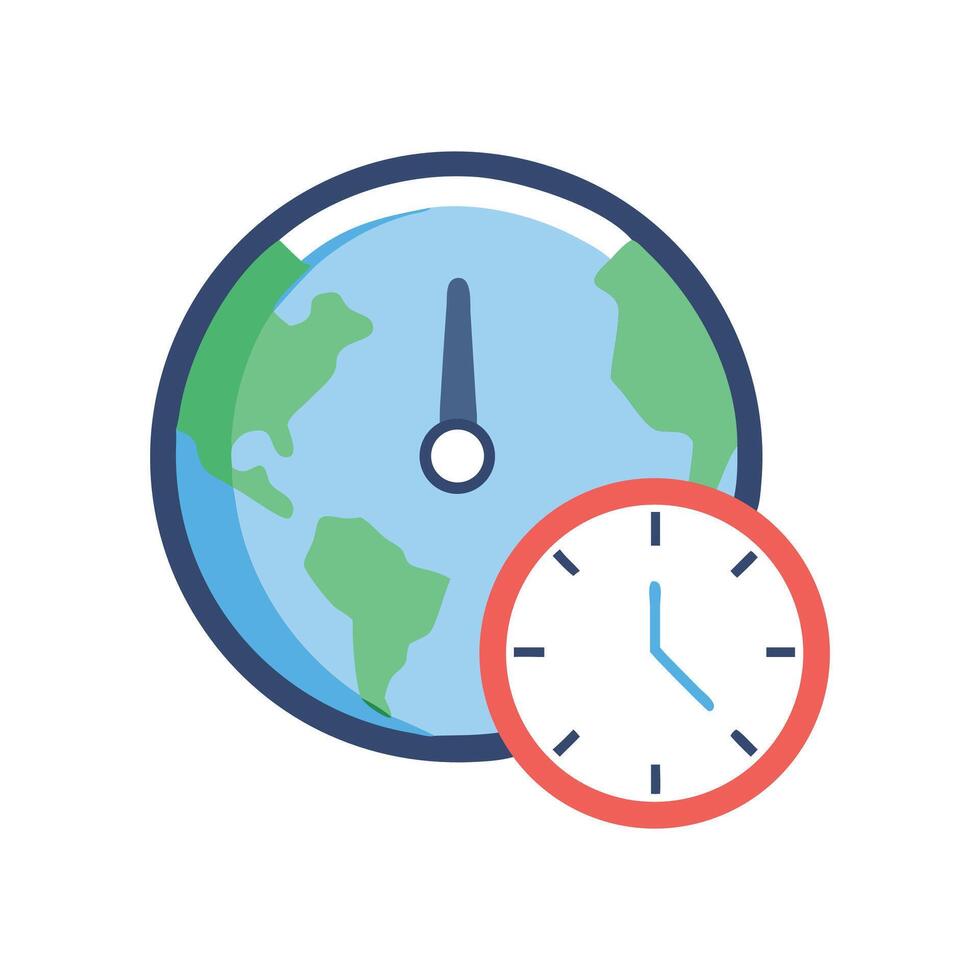 World time clock illustration, global hours concept vector