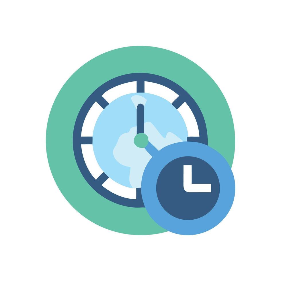 World Clock Time Zones International Travel Concept Icon vector