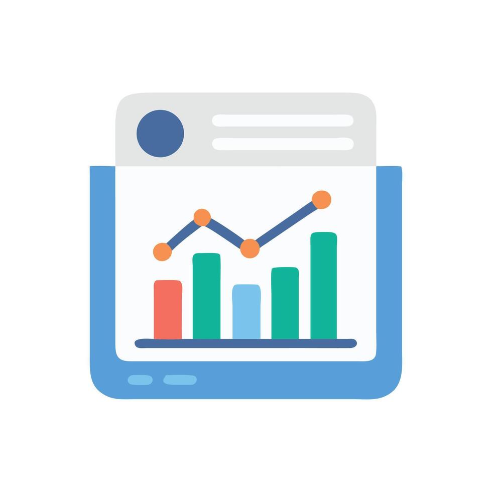 Business graph and chart data analysis icon vector