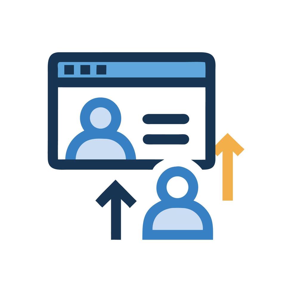 Data migration, profile update, user account transfer icon vector