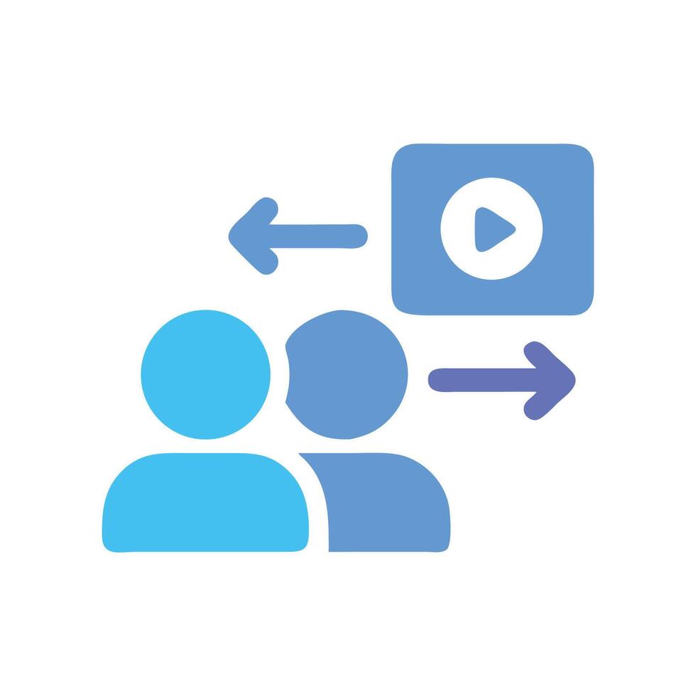 User Exchange Icon, People Sharing Multimedia Concept vector