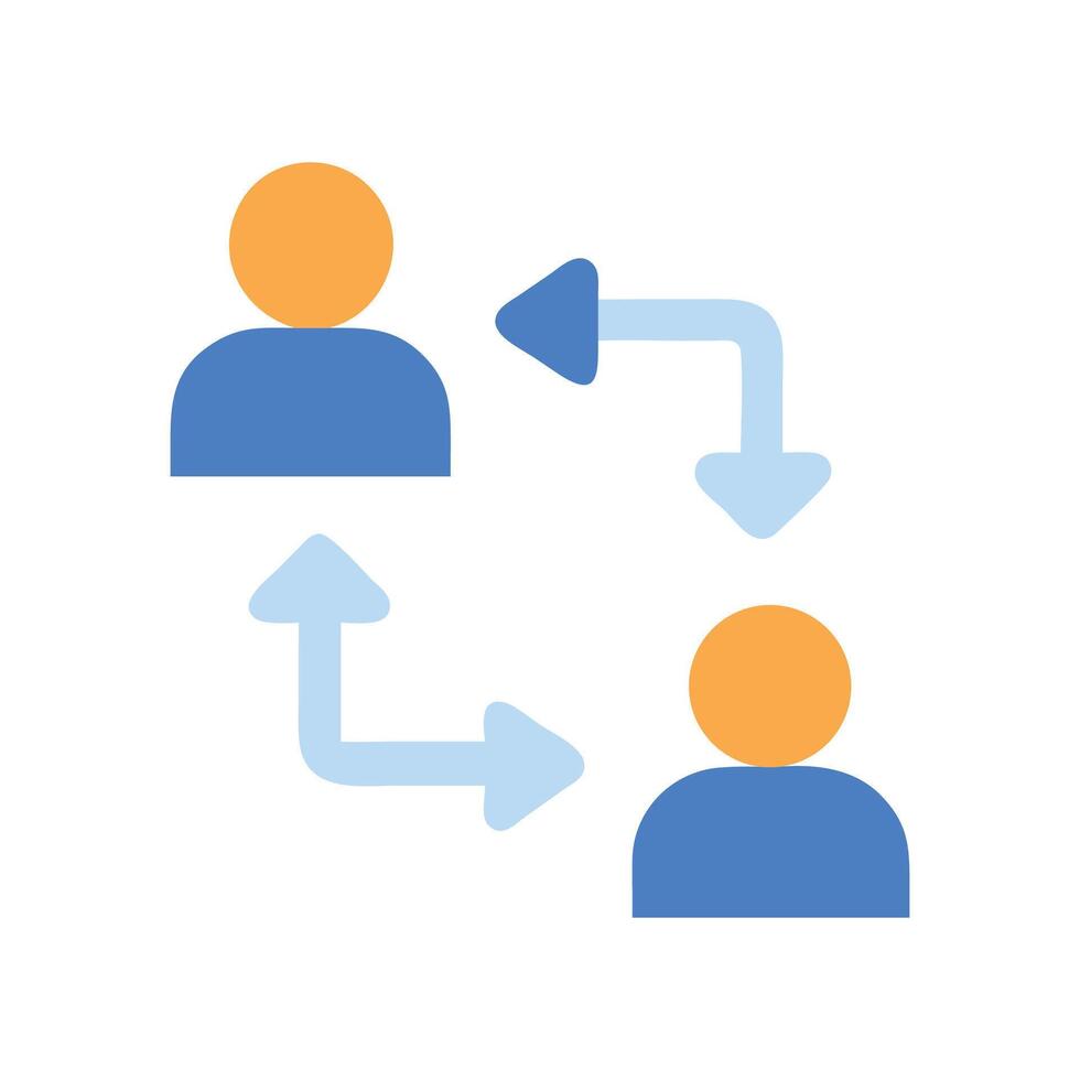 Exchange Interaction Network Connection Between People Two Way vector