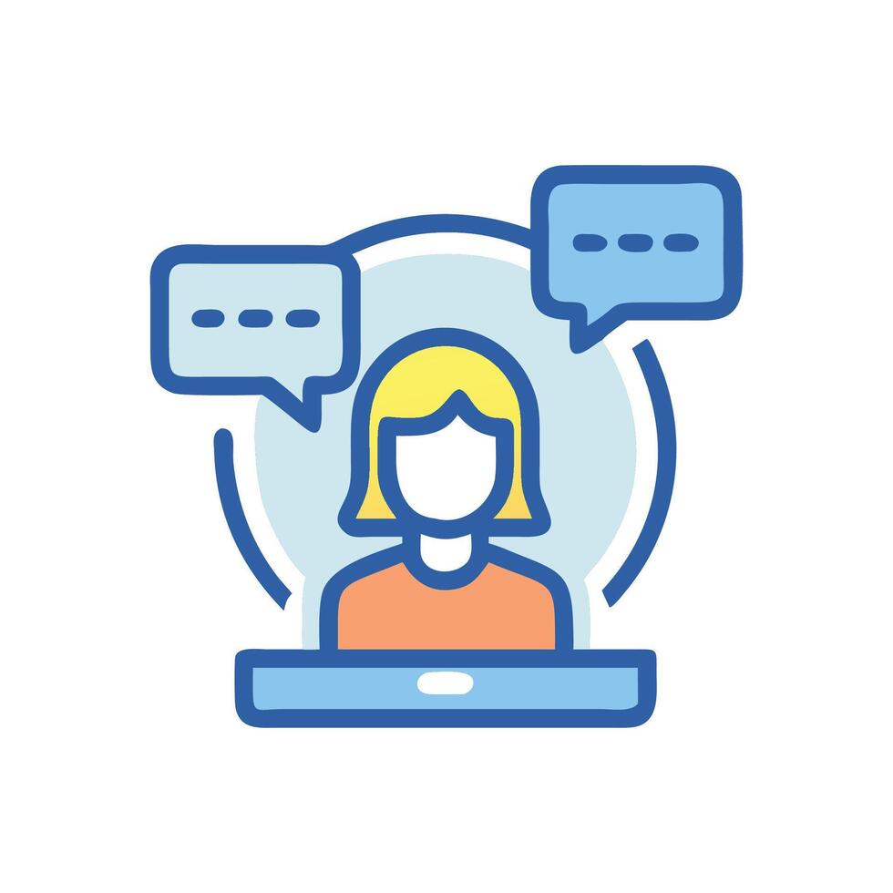 Virtual assistant icon providing online customer support vector