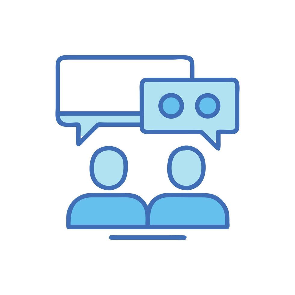Team discussion and communication icon on black background vector