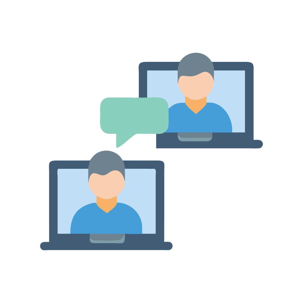 Virtual Meeting Communication Icon Conference, Chat, and Connection vector