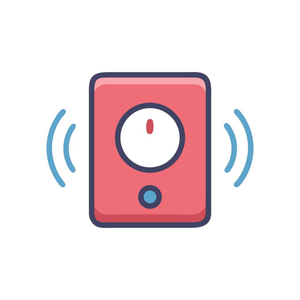 Vibrating smart device with notification on black background vector