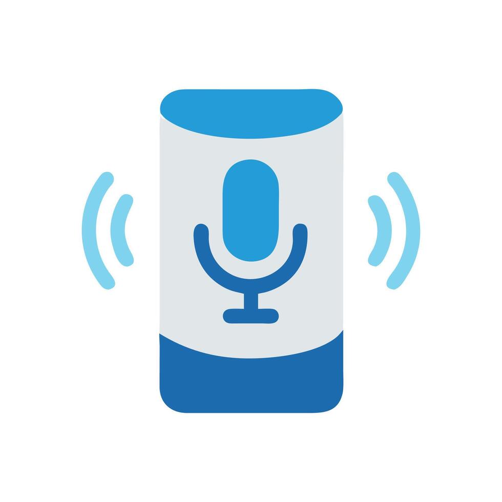 Voice assistant speaker with wireless sound waves illustration vector