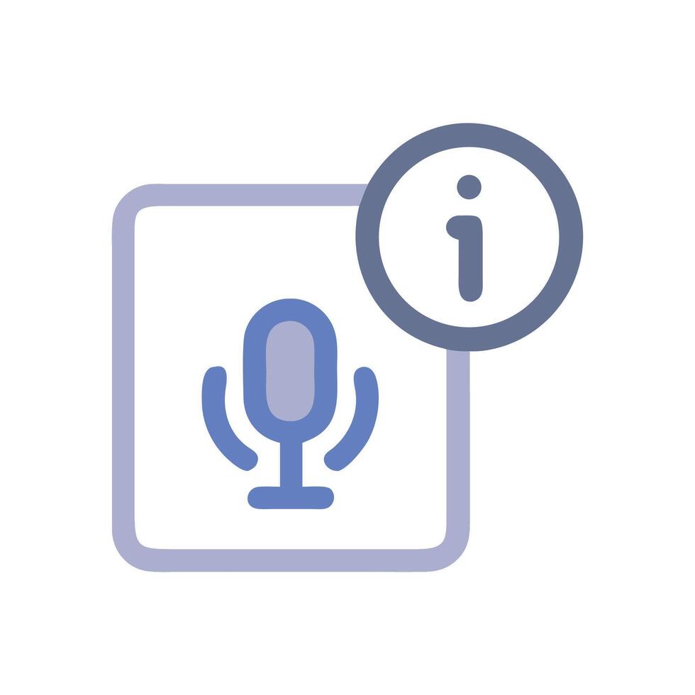 Voice memo information icon with square and circle vector